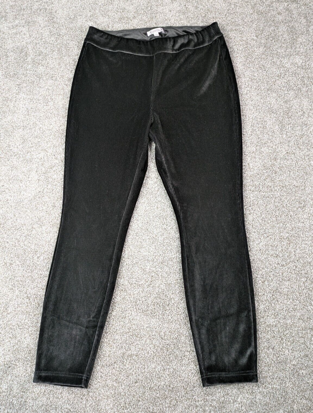 Nanette Lepore Pants Womens L Black Velvet Corduroy Ribbed Velour Stretchy Soft